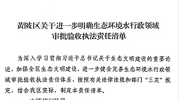 黄陂区关于进一步明确生态环境水行政领域审批验收执行责任清单